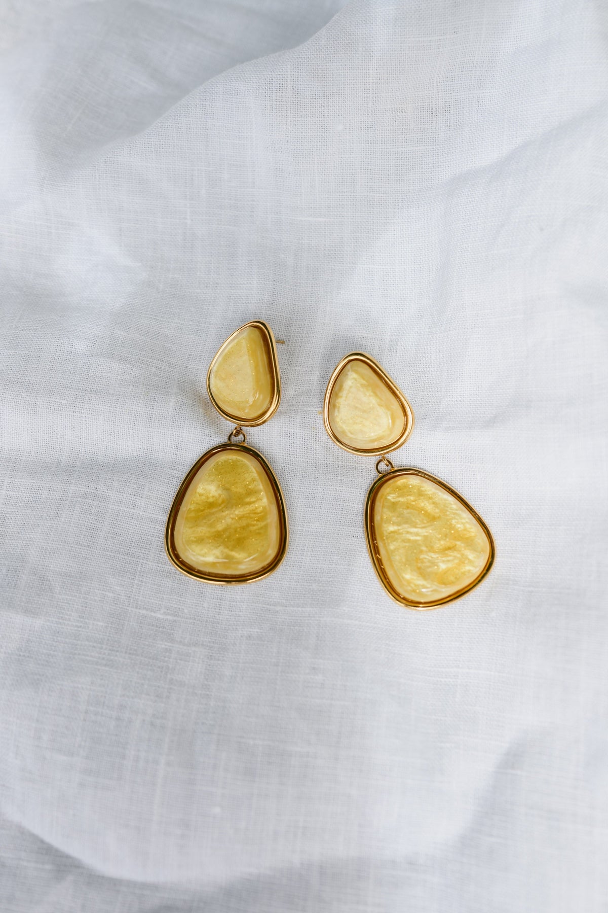 Boucles d'oreilles Mathou - jaune