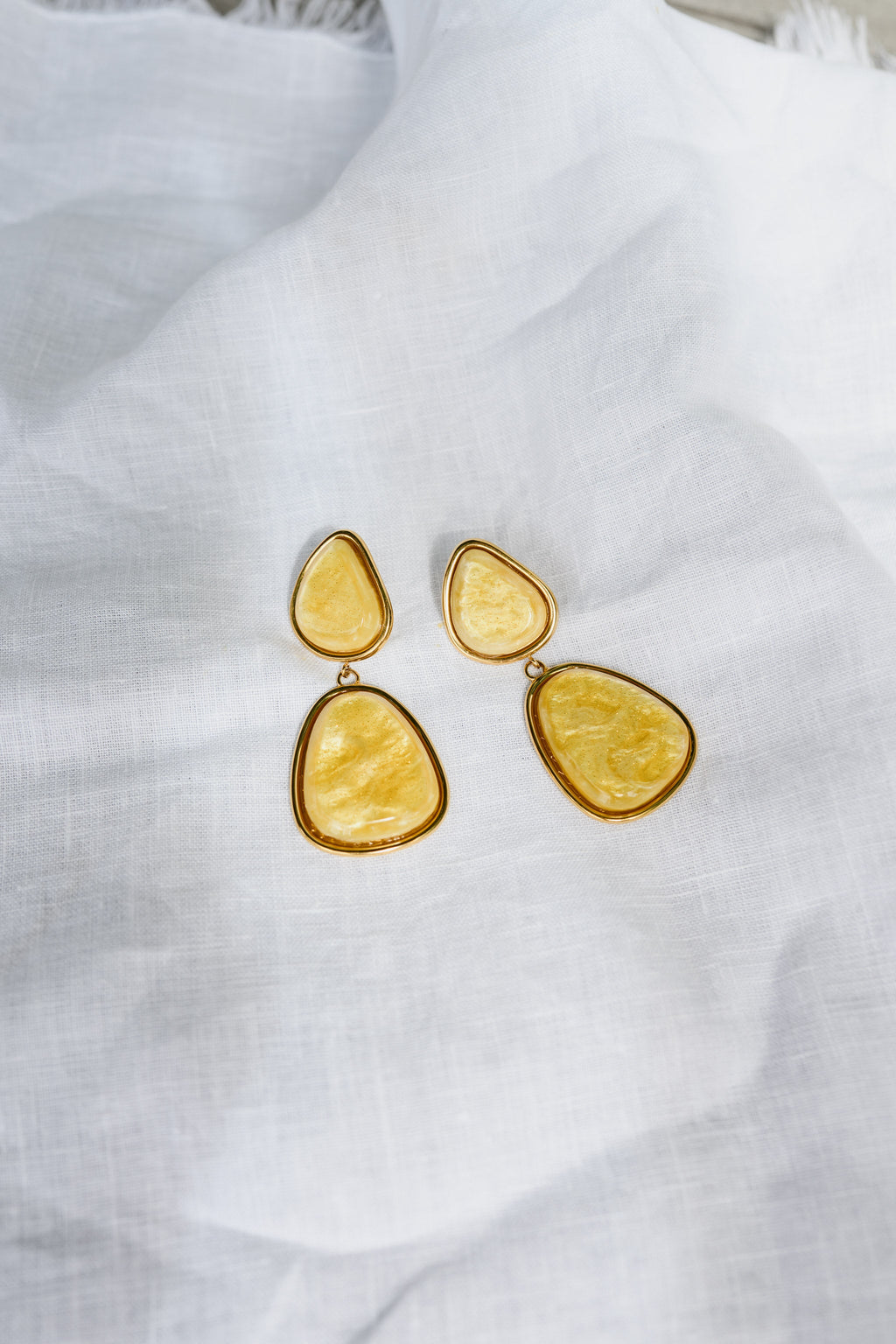 Boucles d'oreilles Mathou - jaune