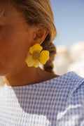 Boucles d’oreilles Blume - jaune et dorée