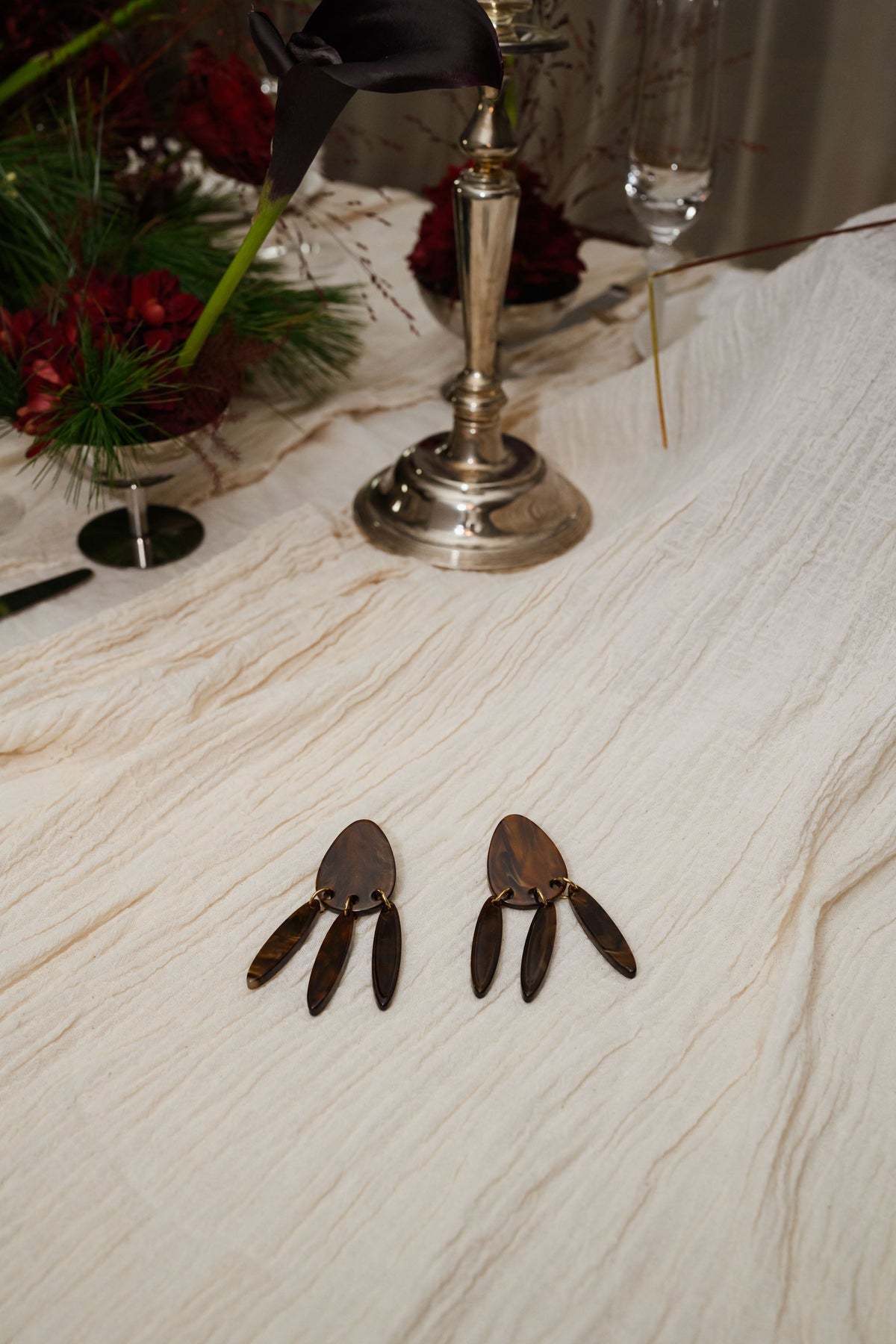 Boucles d'oreilles Briac - brunes
