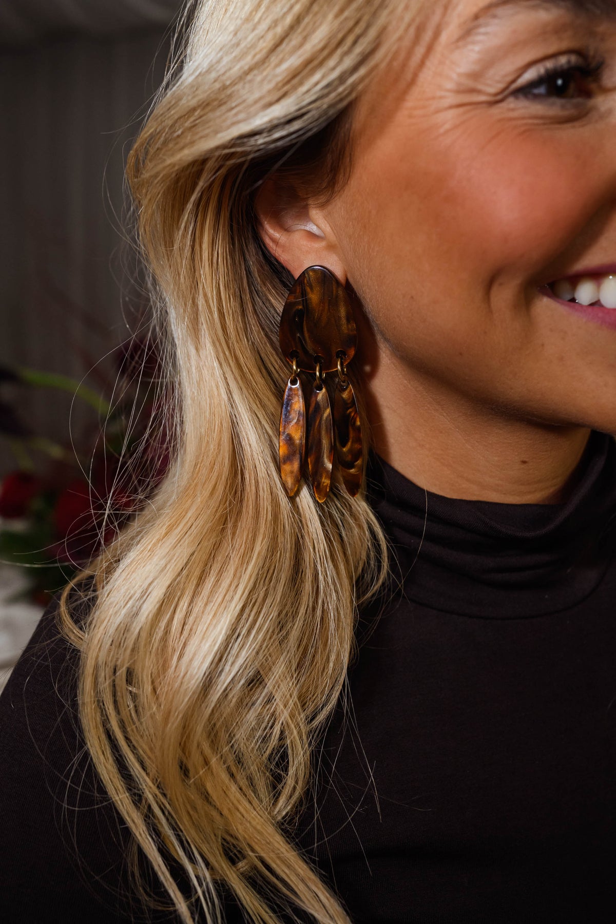 Boucles d'oreilles Briac - brunes
