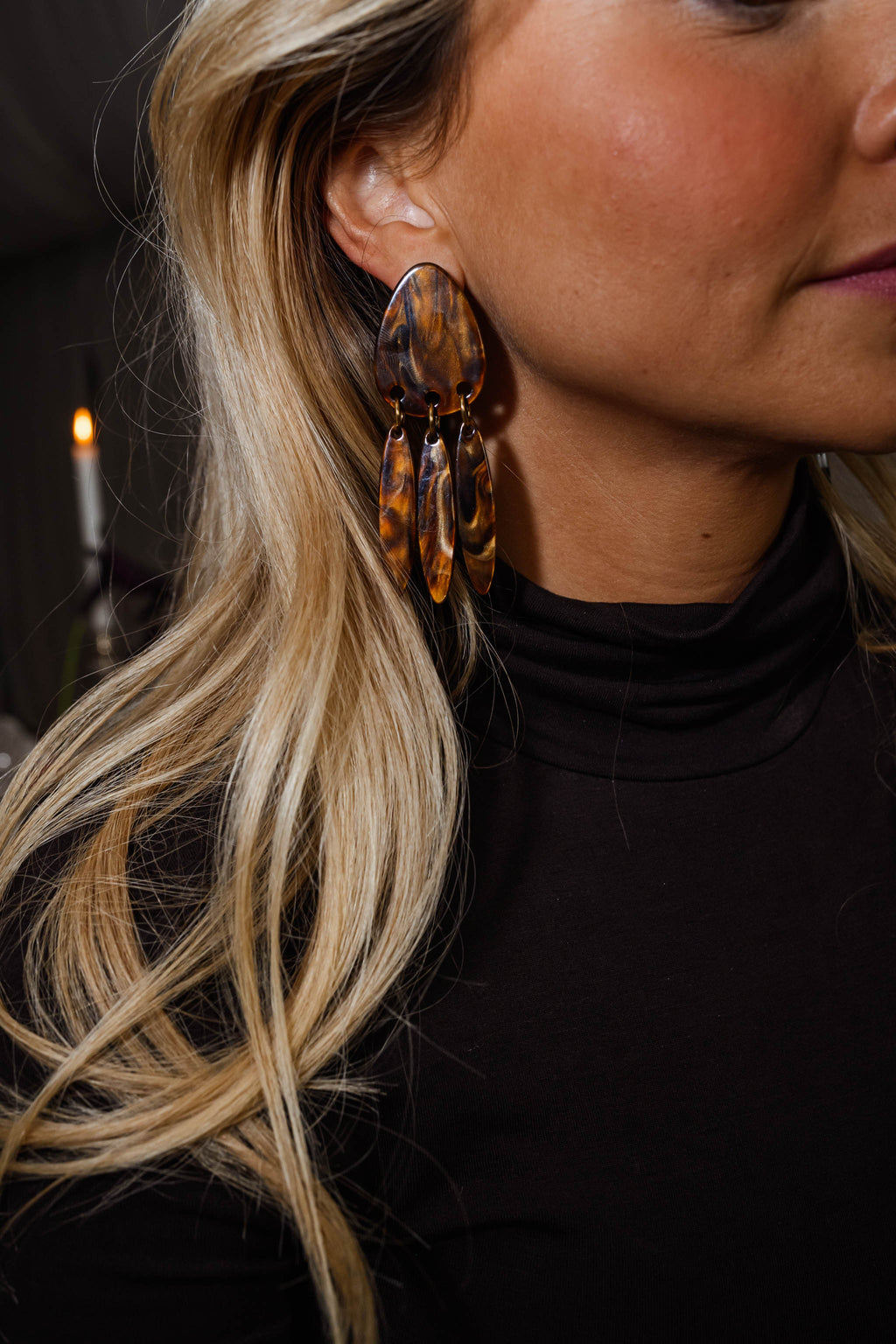 Boucles d'oreilles Briac - brunes