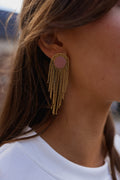 Boucles d'oreilles Maury - dorées et rose