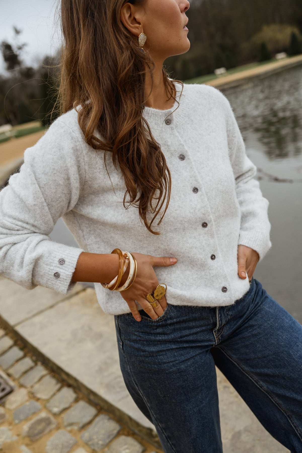 Bracelet Kaly - beige et brun