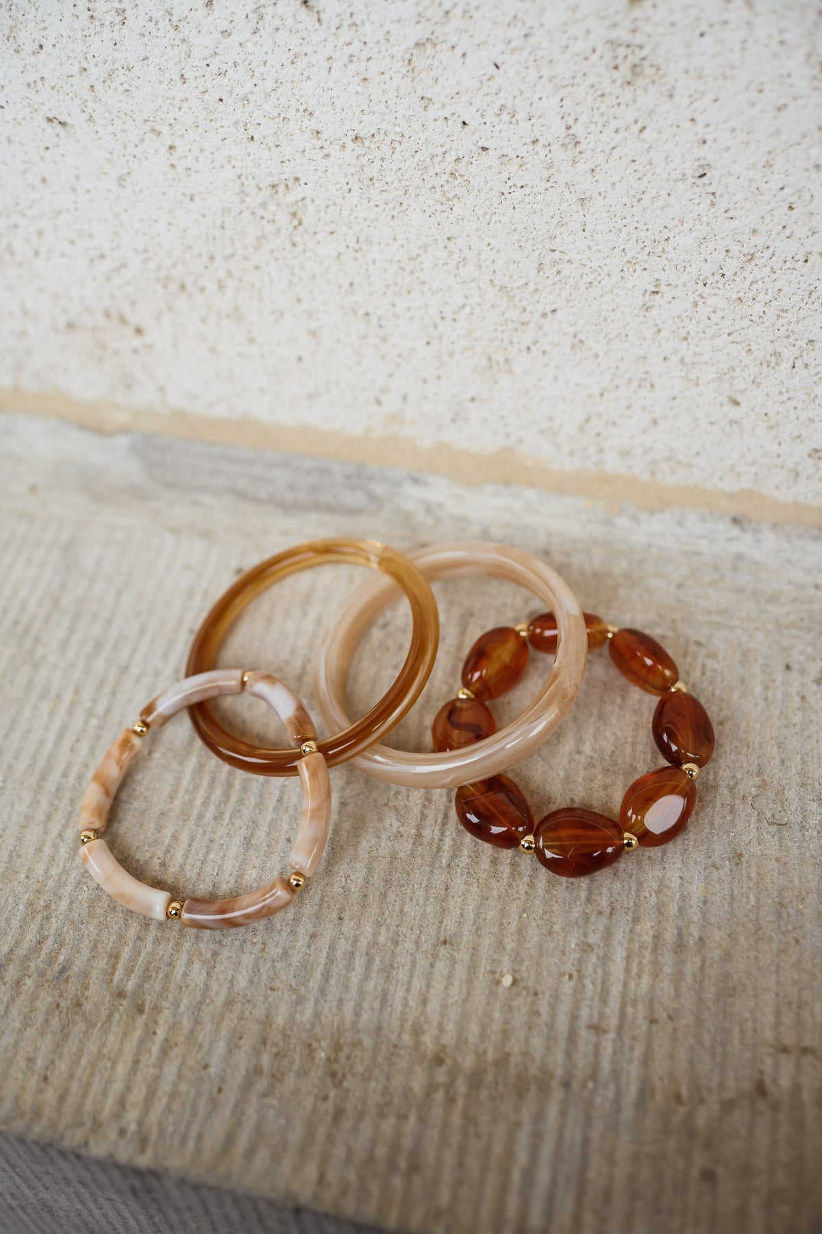 Bracelet Kaly - beige et brun