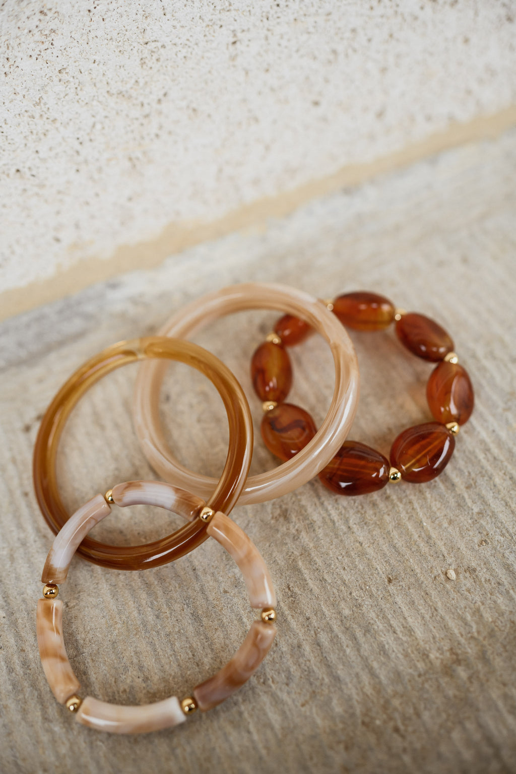 Bracelet Kaly - beige et brun