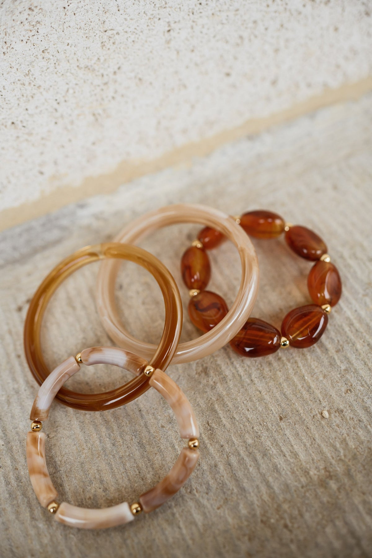 Bracelet Kaly - beige et brun