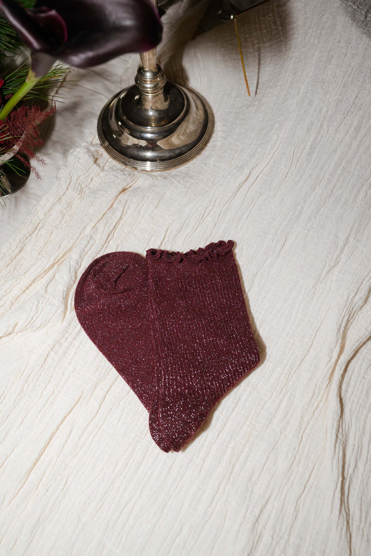 Chaussettes Mily - bordeaux