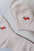 Chaussettes Teckel - rose clair
