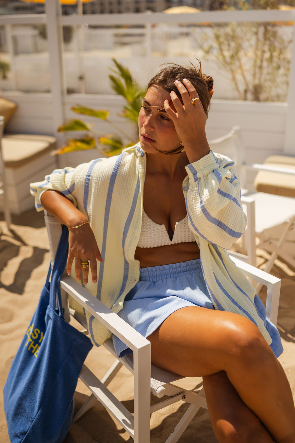 Chemise Amélie - jaune et bleue