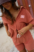 Chemise Anza - terracotta en éponge