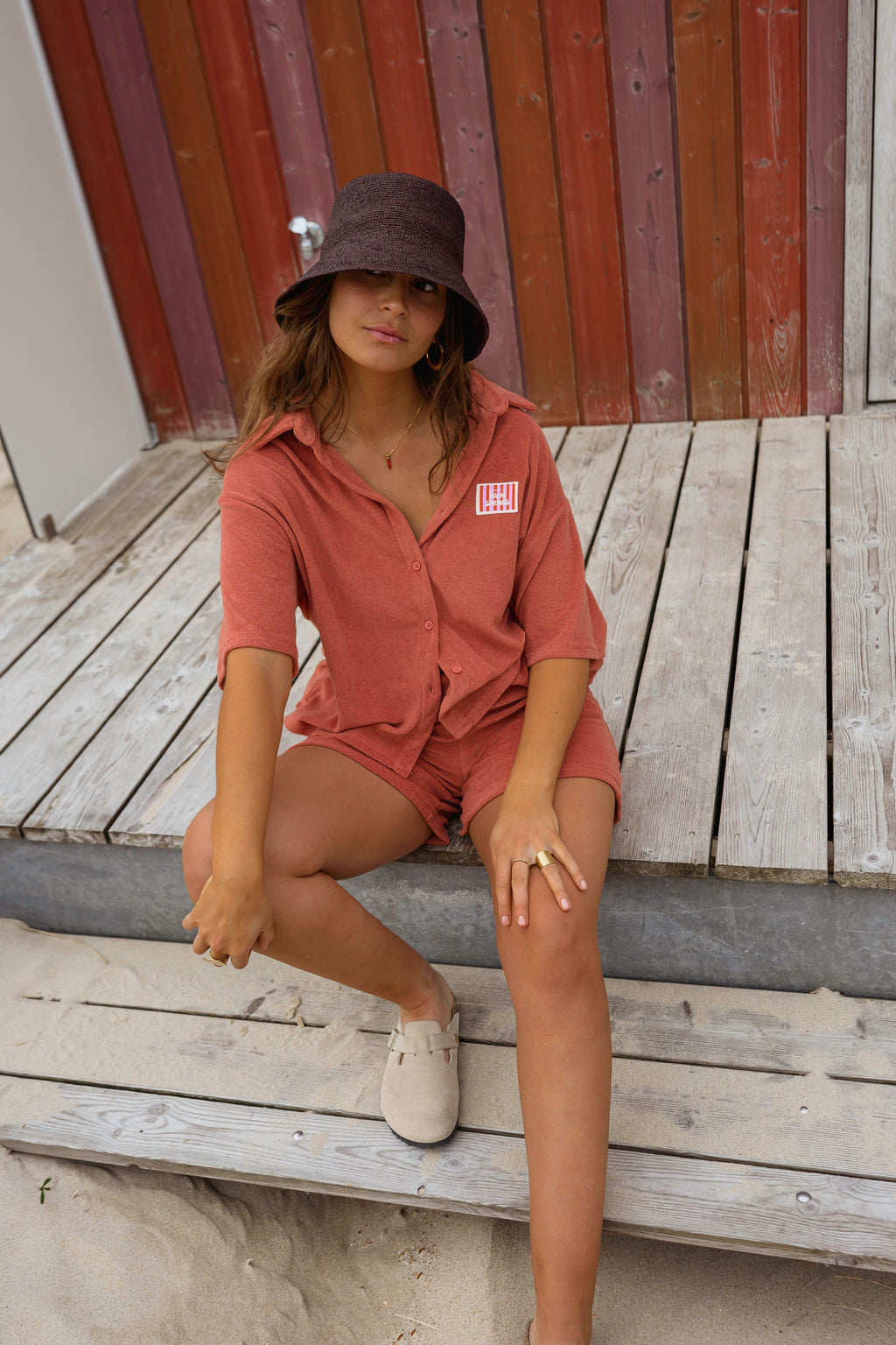 Chemise Anza - terracotta en éponge