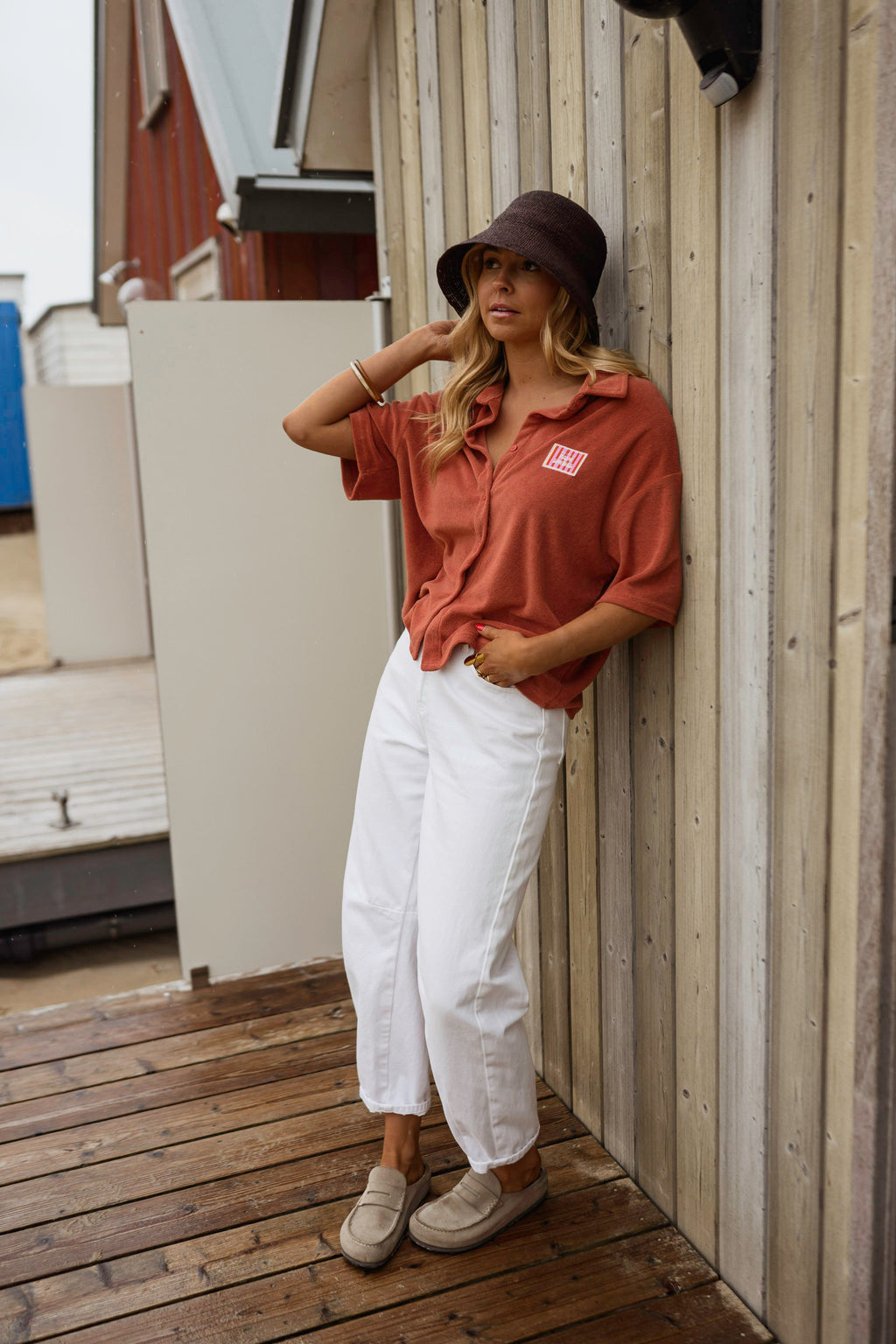 Chemise Anza - terracotta en éponge