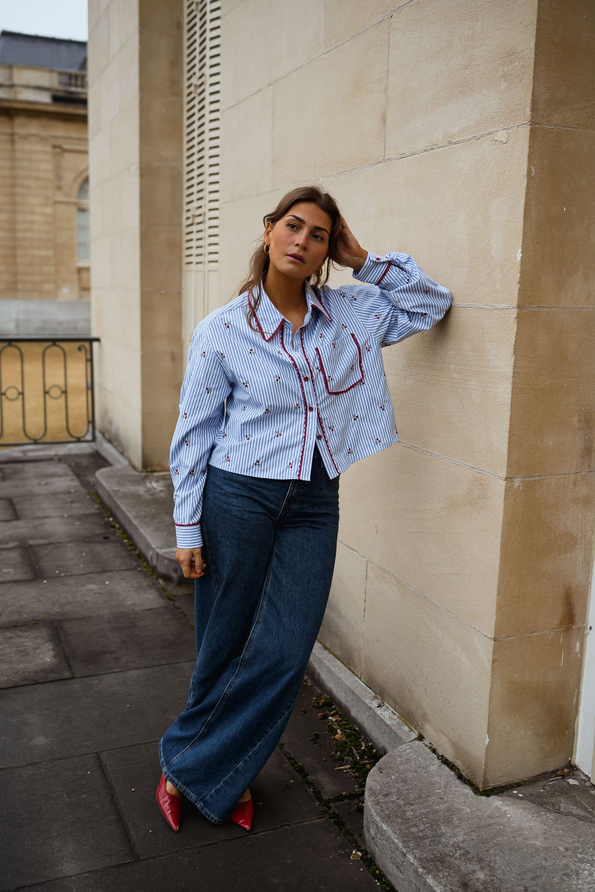 Chemise Chupa - bleue à lignes