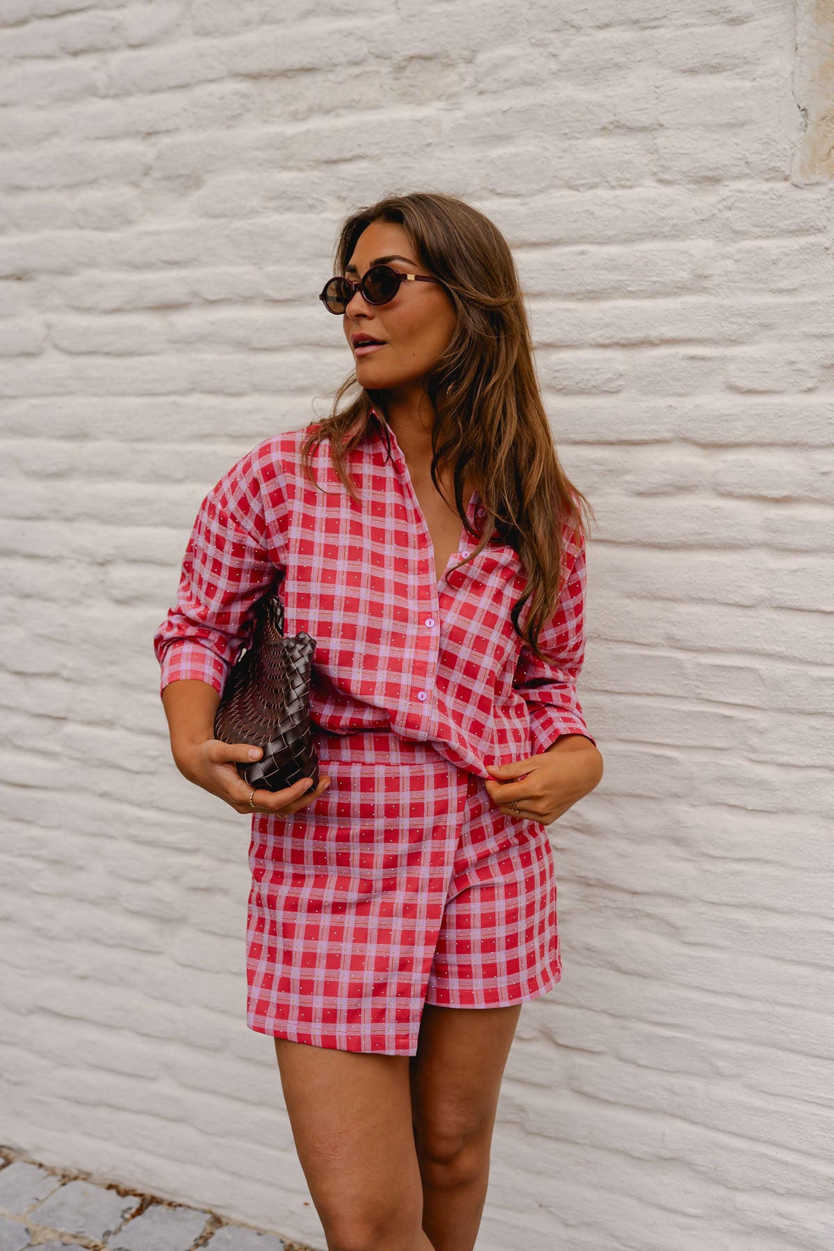 Chemise Dicki - rouge et mauve à carreaux
