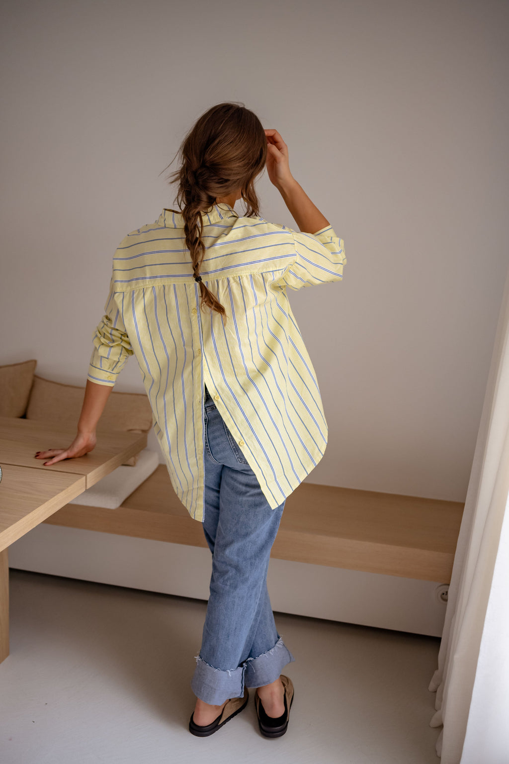 Chemise Happy - jaune à lignes