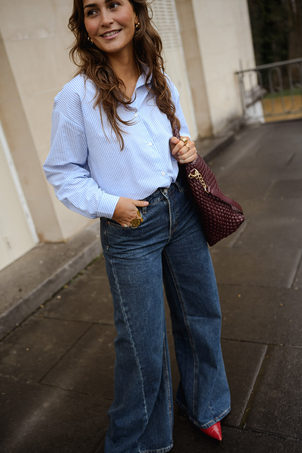 Chemise Julie - bleue à lignes