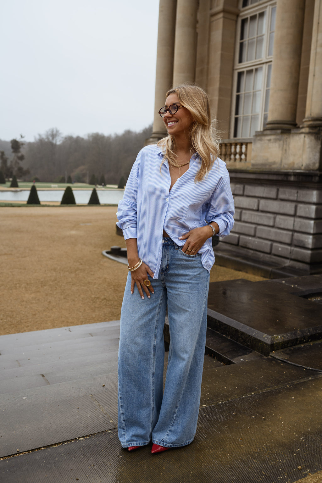 Chemise Julie - bleue à lignes