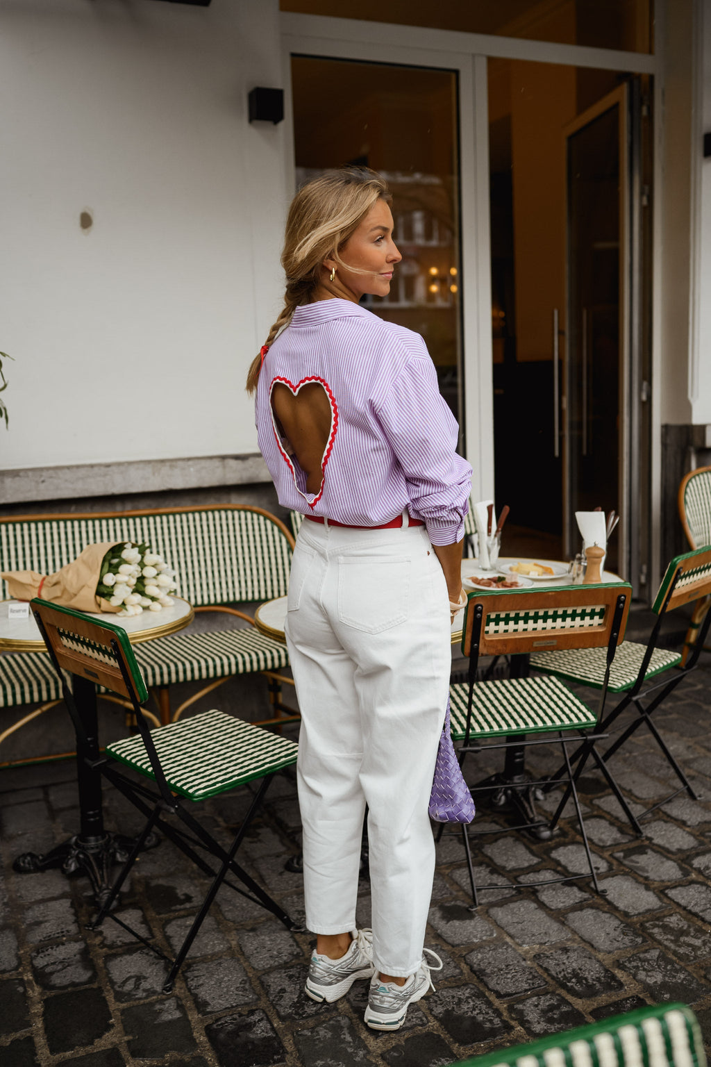Chemise Julie - lilas à lignes