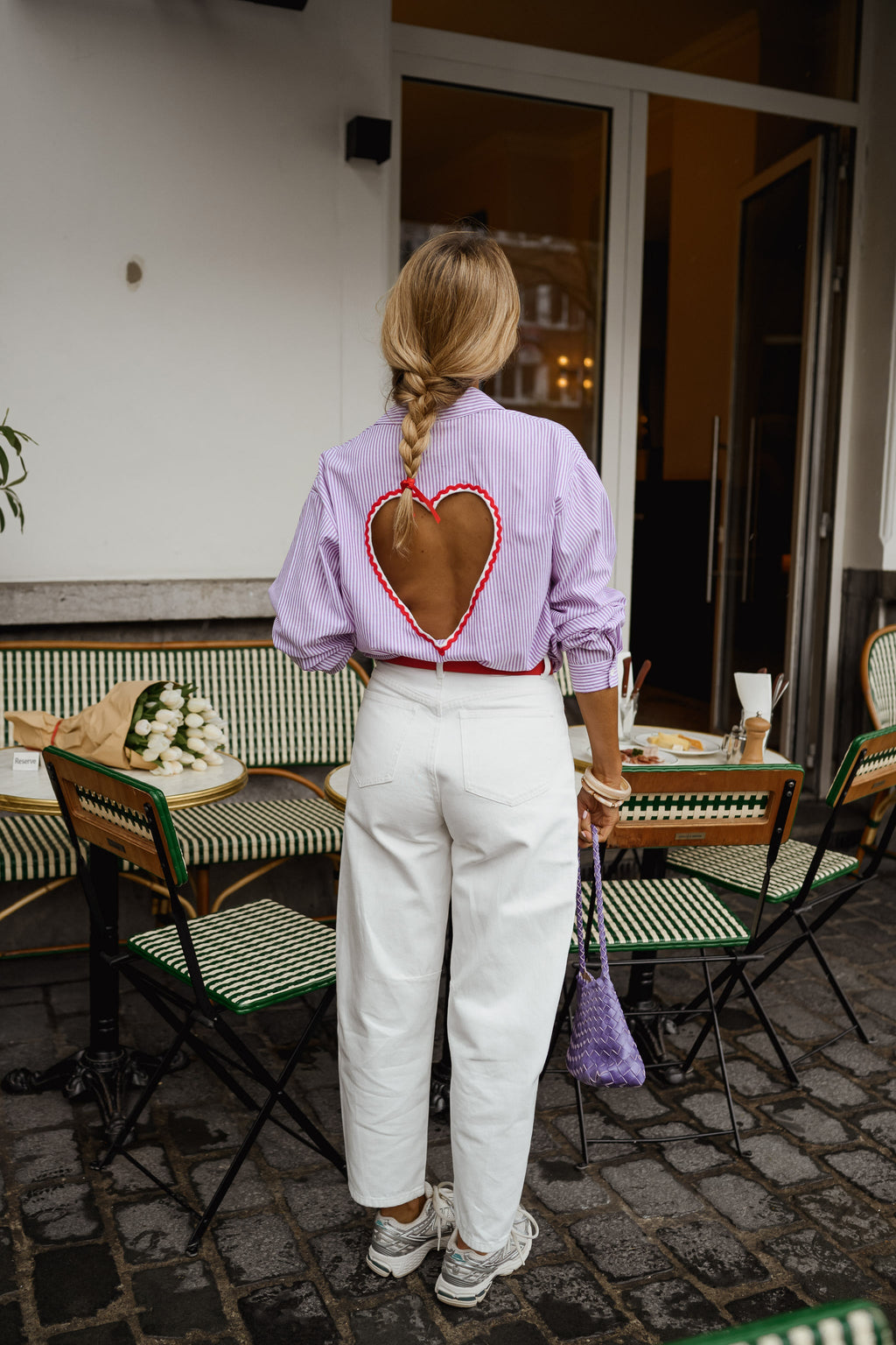 Chemise Julie - lilas à lignes