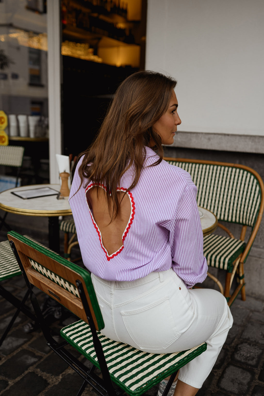 Chemise Julie - lilas à lignes