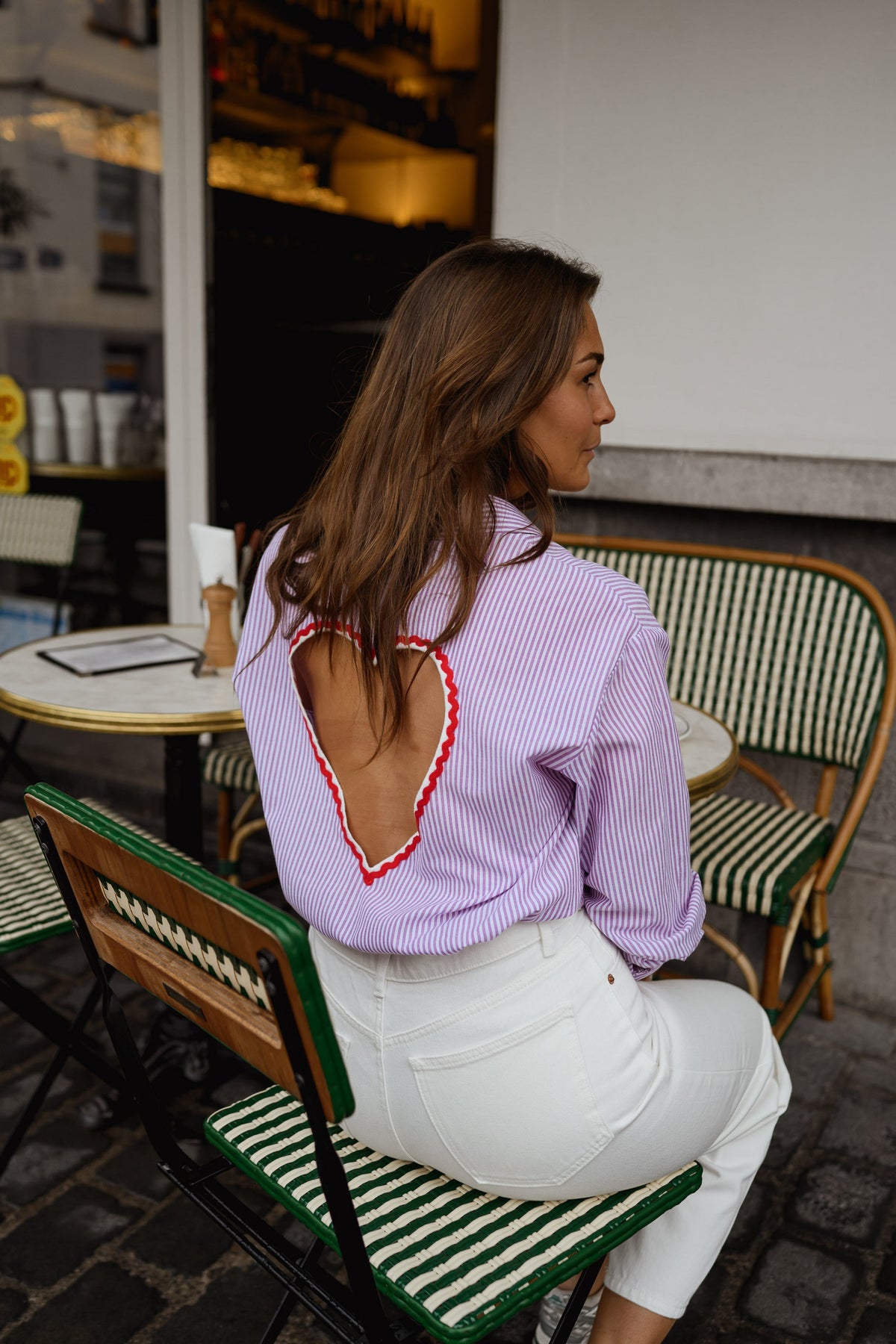 Chemise Julie - lilas à lignes