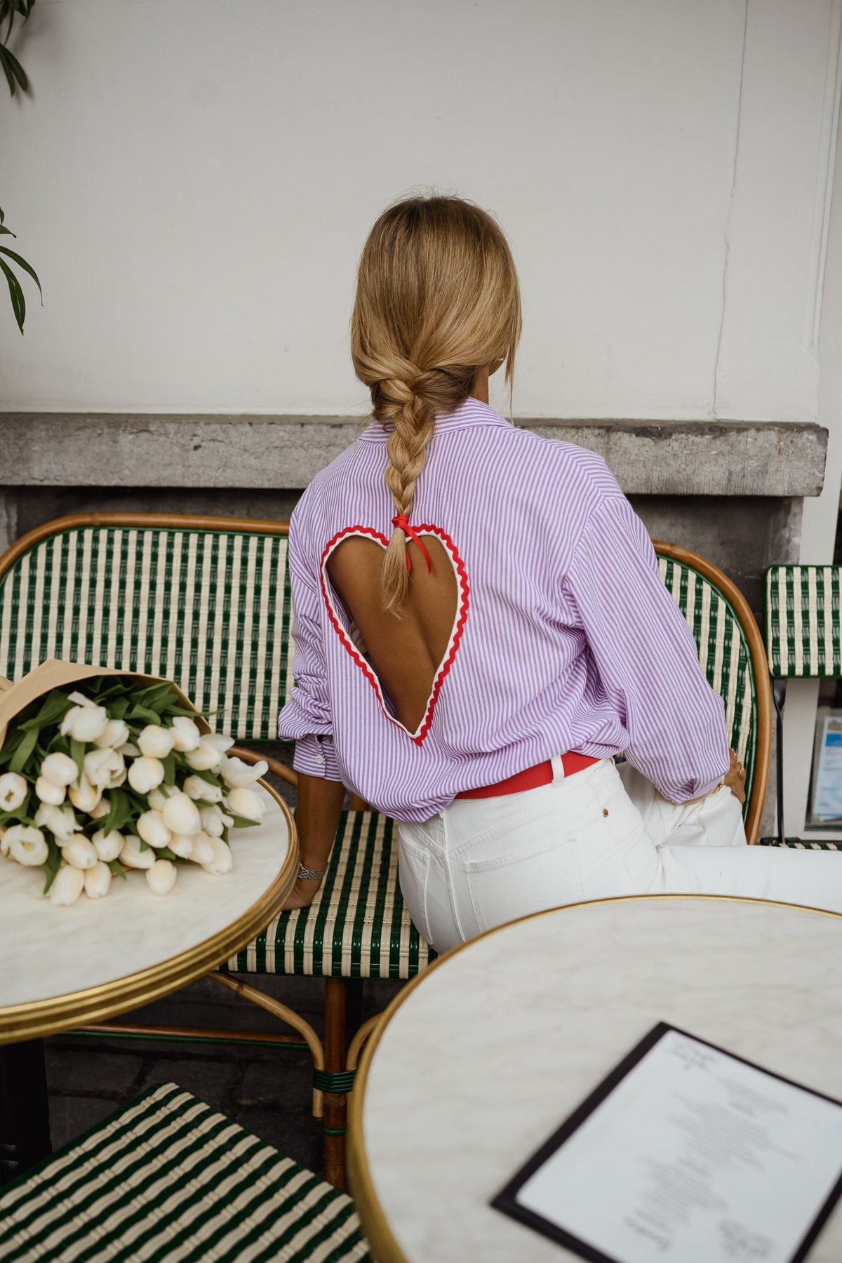 Chemise Julie - lilas à lignes