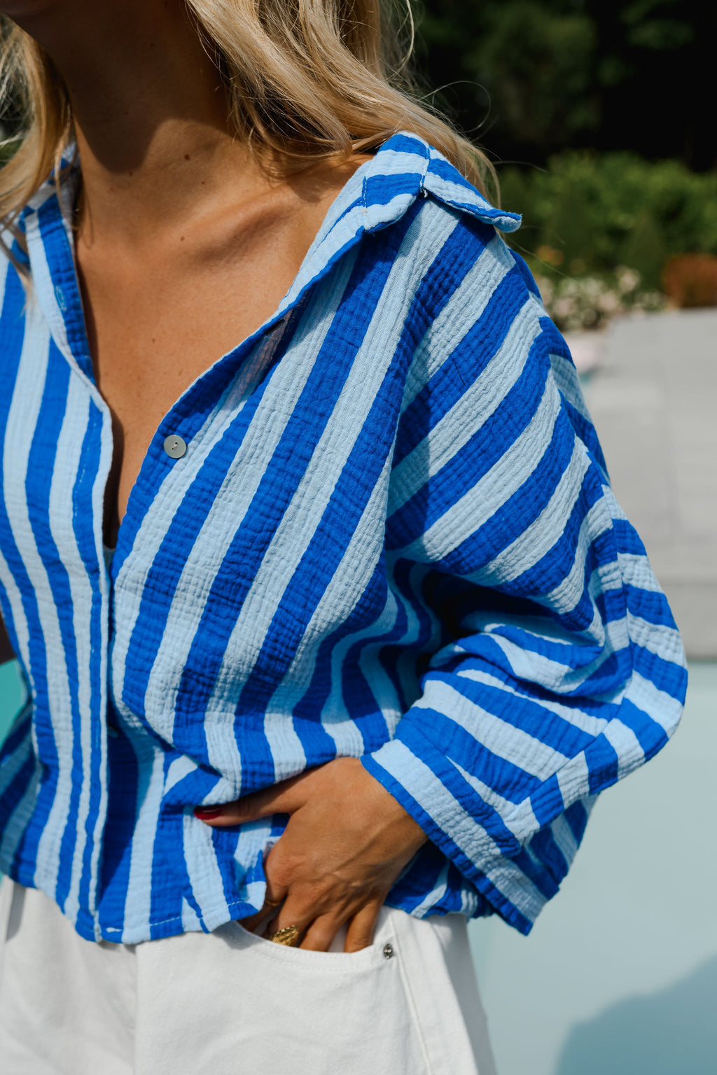 Chemise Leanne - bleue à lignes