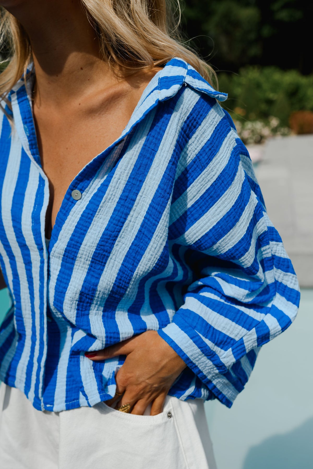 Chemise Leanne - bleue à lignes
