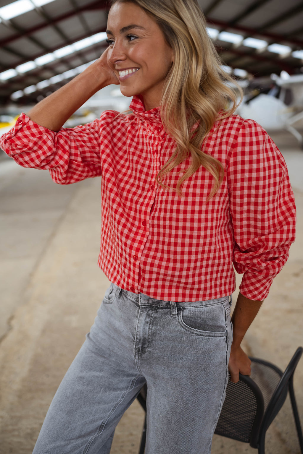 Chemise Lili - rouge et orange