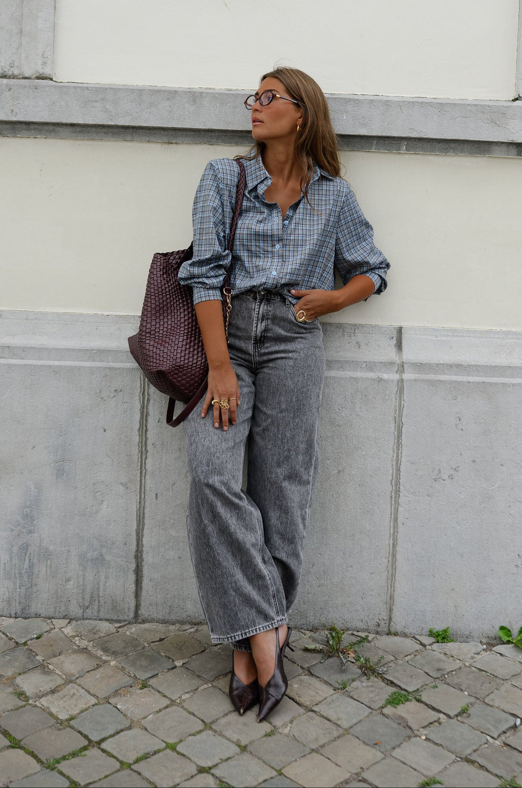 Chemise Mabel - bleue à carreaux
