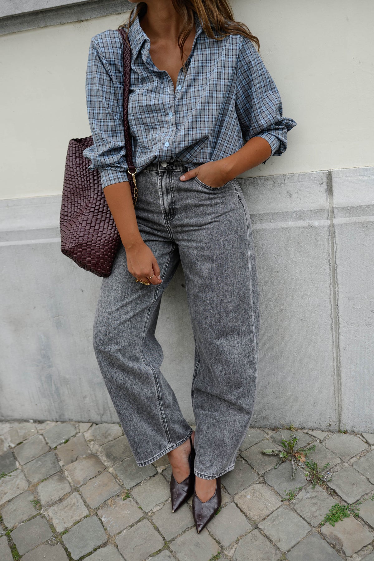 Chemise Mabel - bleue à carreaux