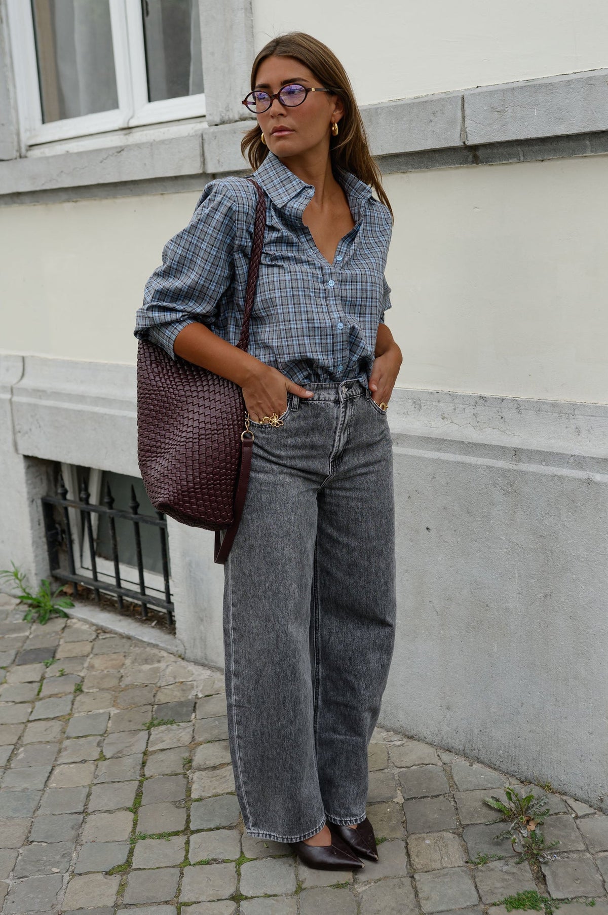 Chemise Mabel - bleue à carreaux