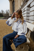 Chemise Nadege - blanche et bleue