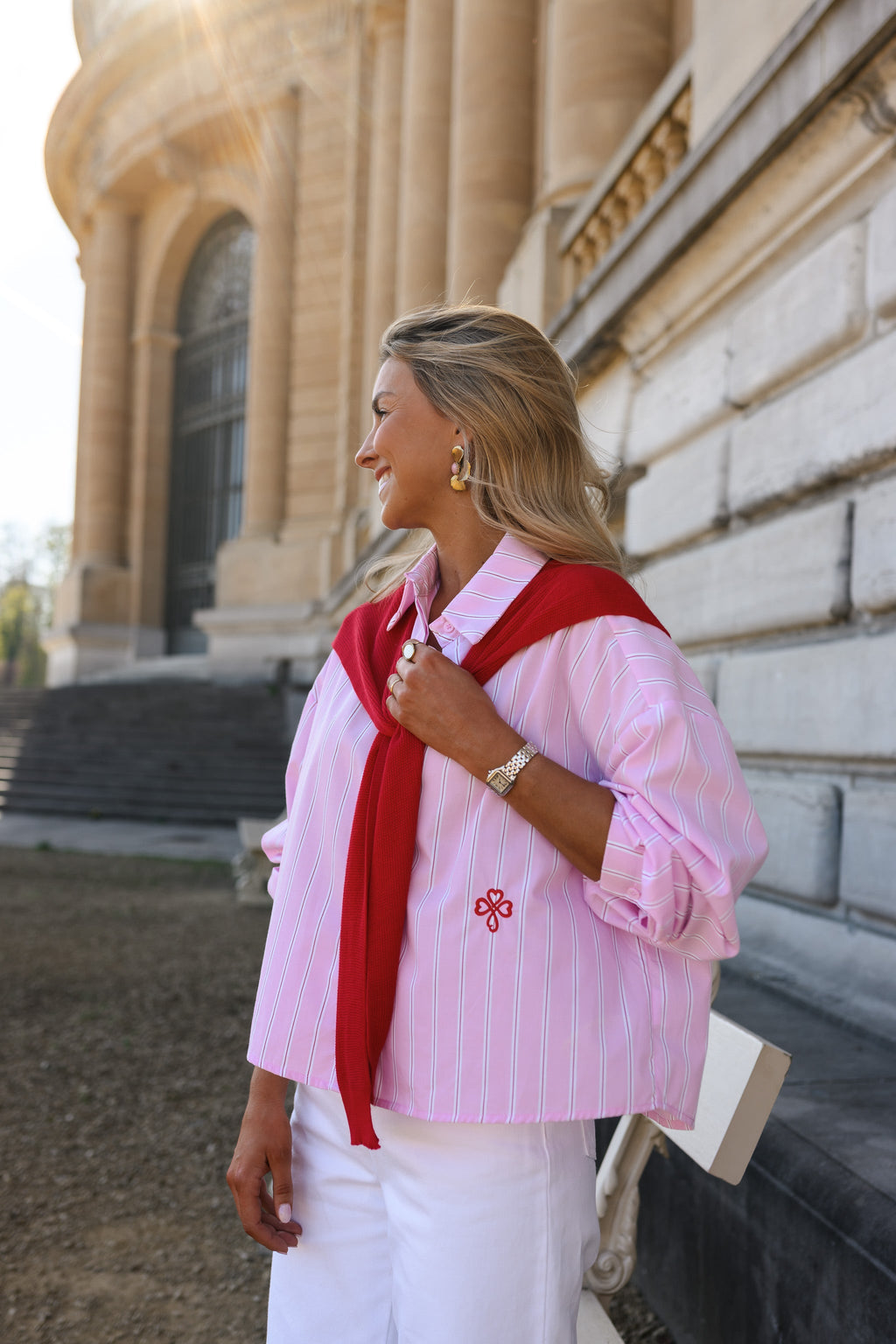 Chemise Robbie - rose à lignes
