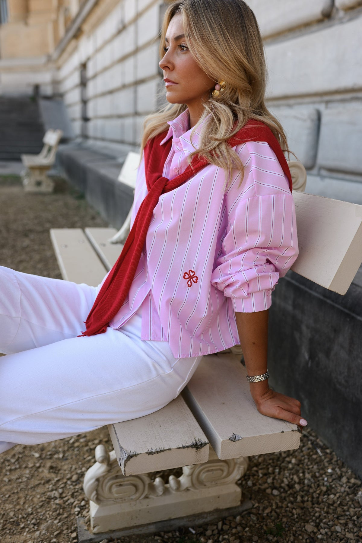 Chemise Robbie - rose à lignes