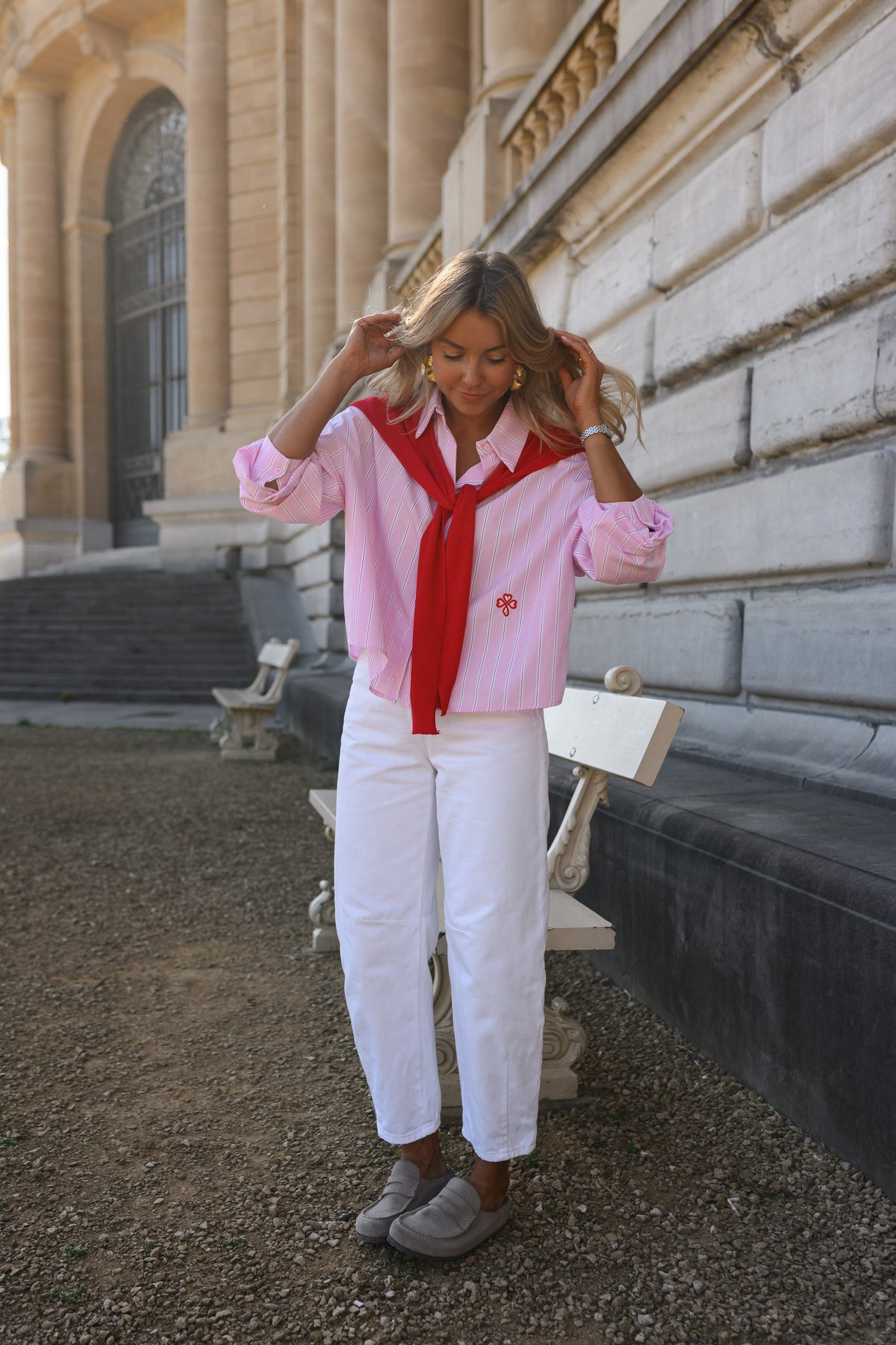 Chemise Robbie - rose à lignes