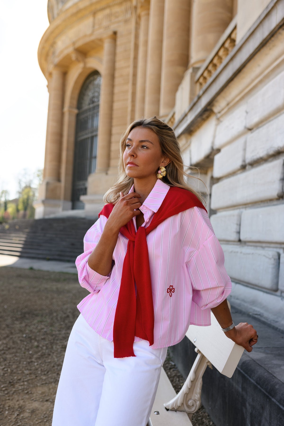 Chemise Robbie - rose à lignes
