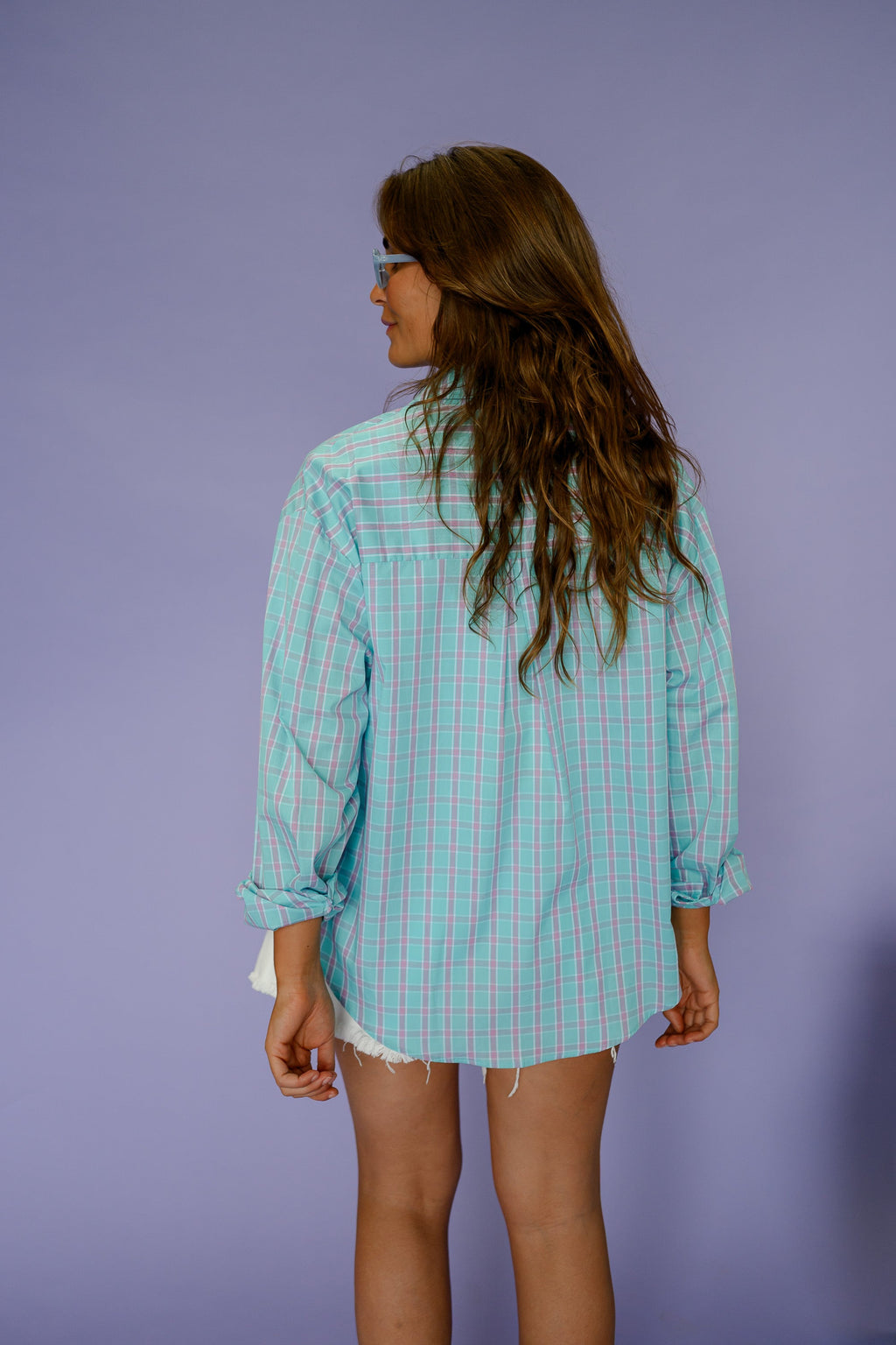 Chemise Tako - turquoise à carreaux