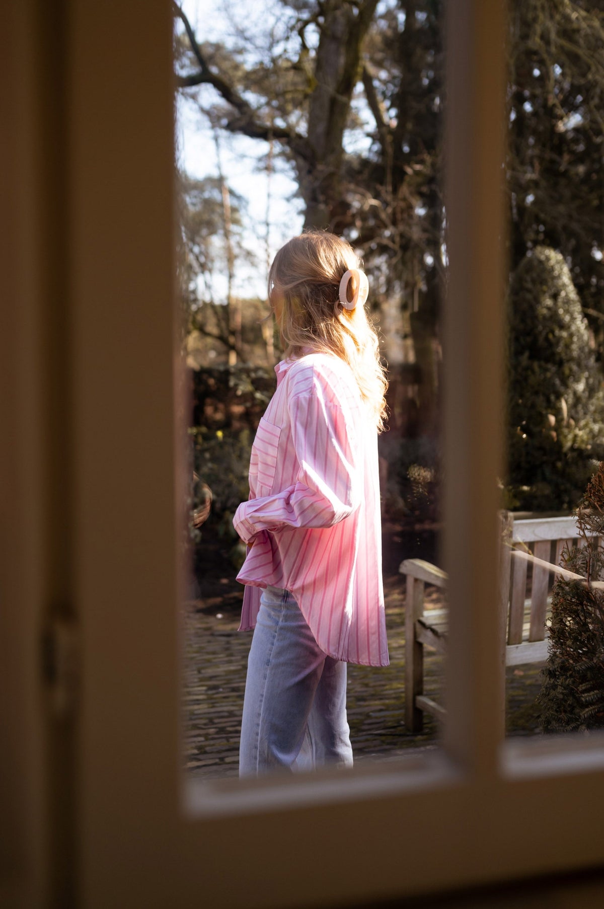 Chemise Tora - rose à lignes