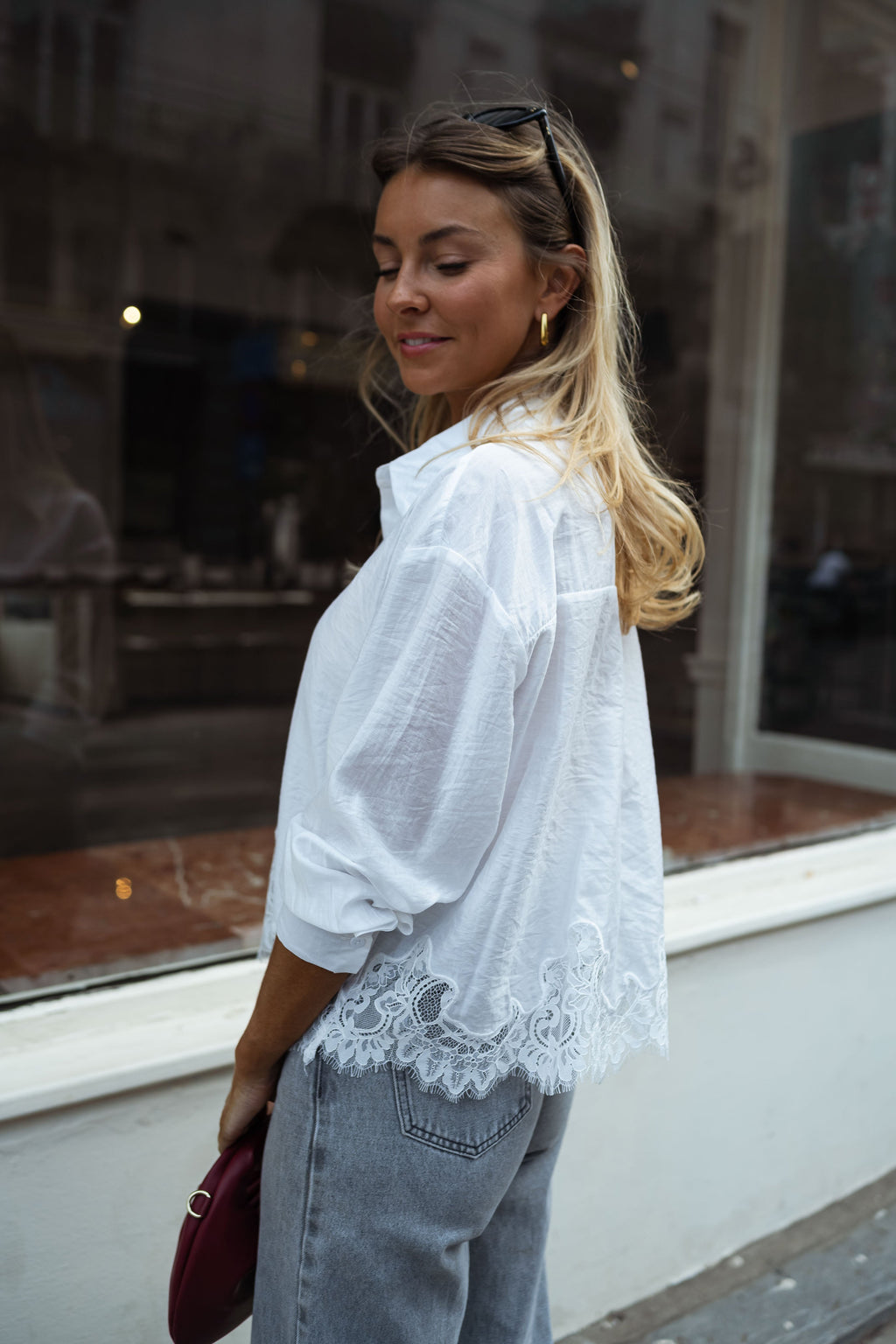 Chemise Ivan - écrue à dentelle