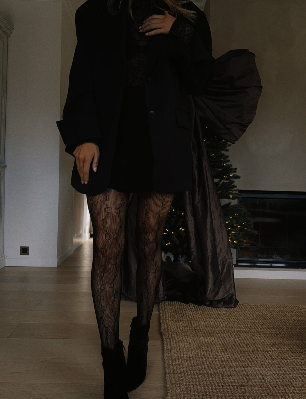 Collant Lisou - noir effet dentelle