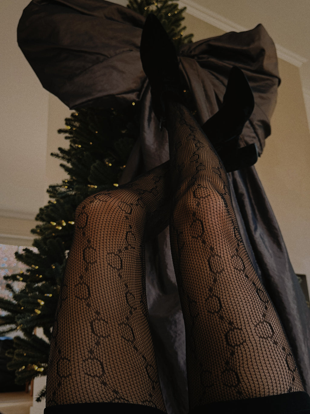 Collant Lisou - noir effet dentelle
