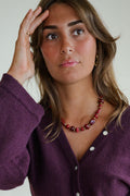 Collier Ethel - bordeaux et doré