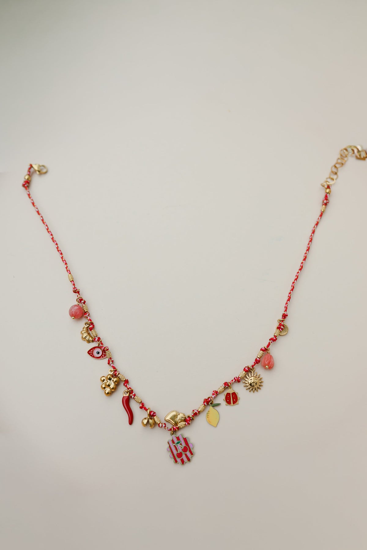 Collier Karly - doré et rouge