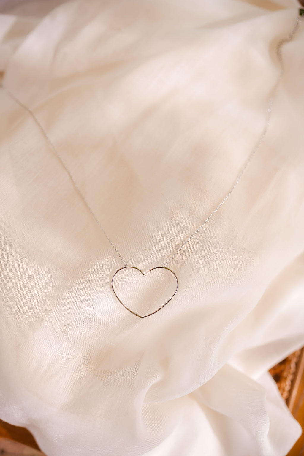 Collier coeur - argenté