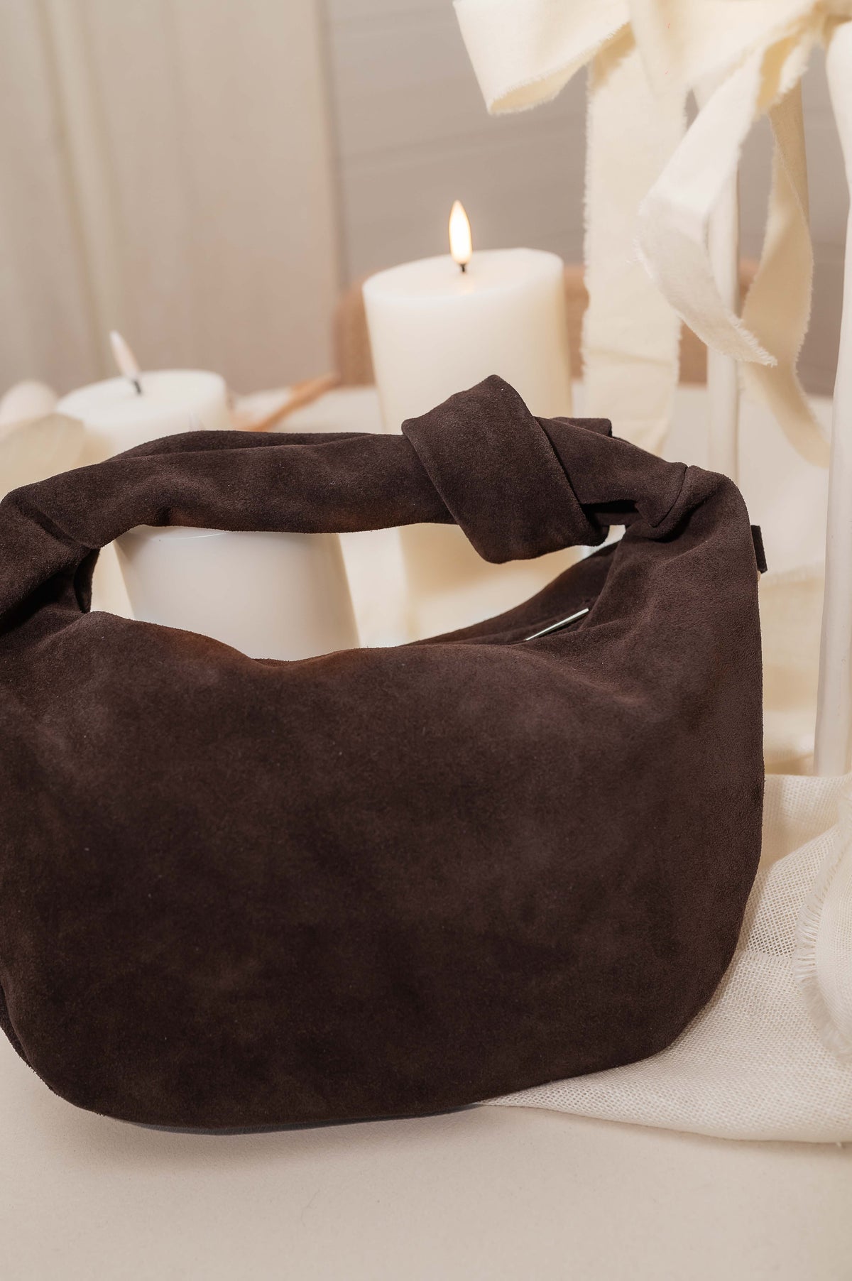 Sac Nella - chocolat en daim