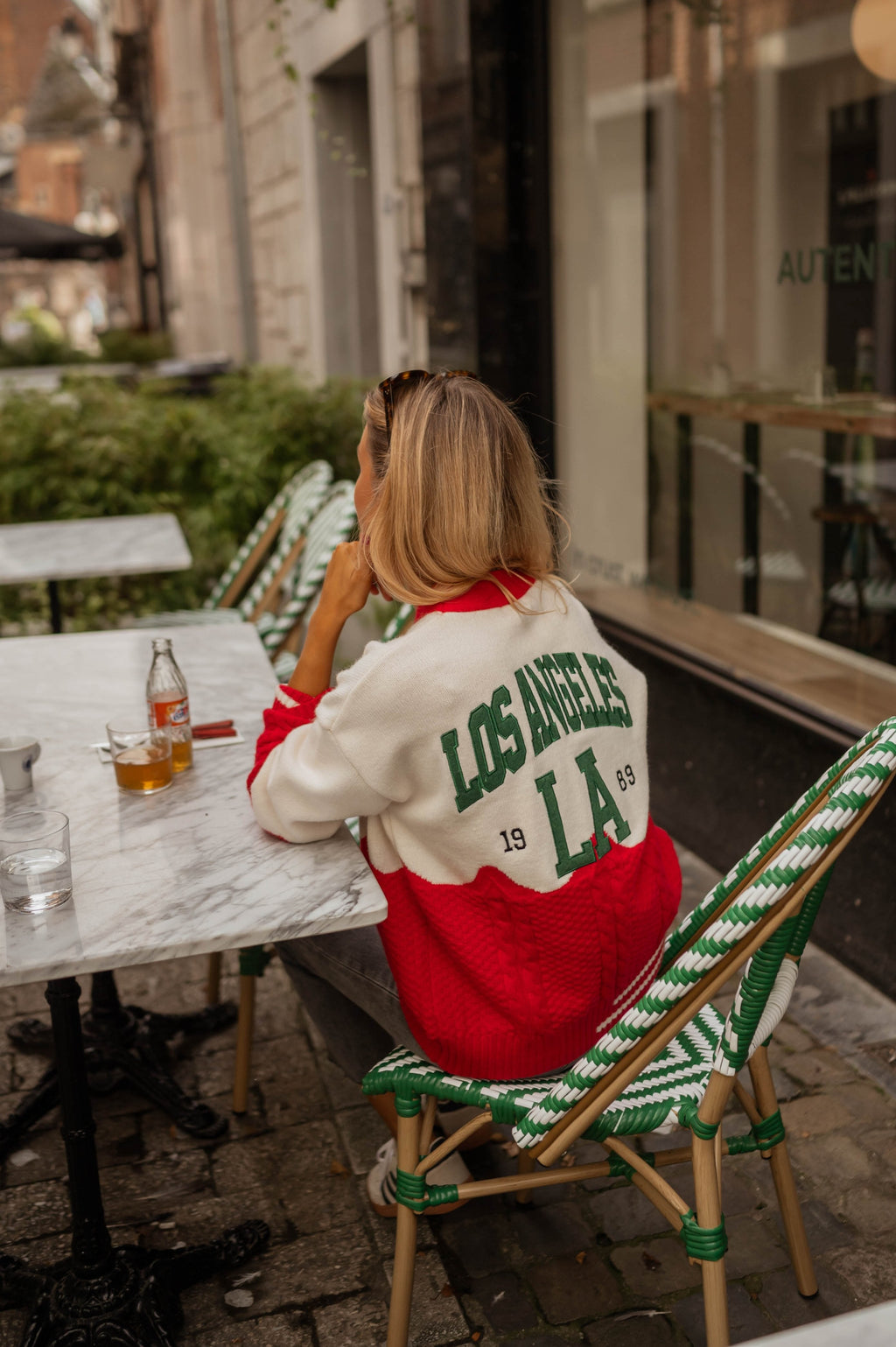 Gilet Monica - vert et rouge