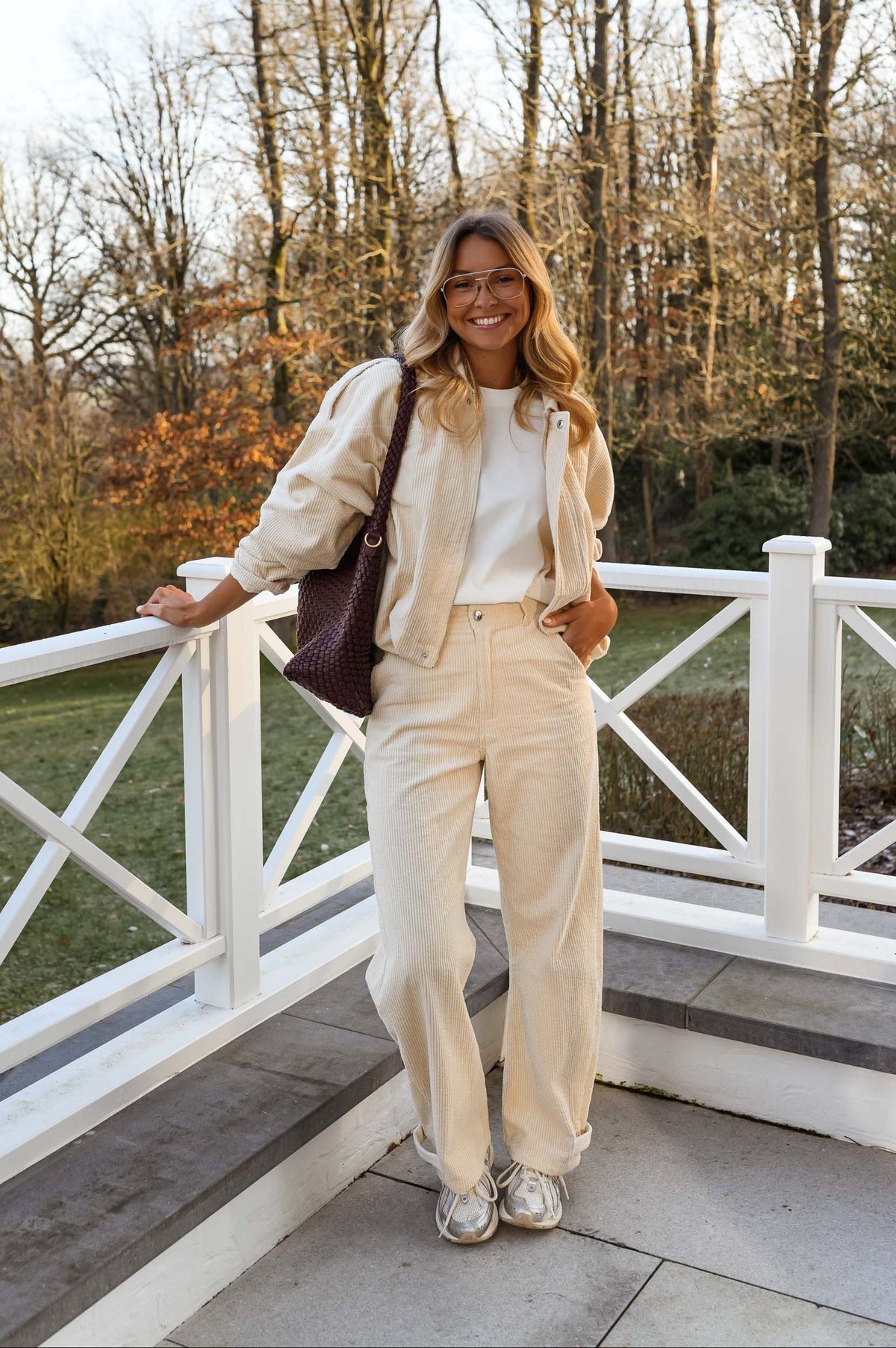 Pantalon Basile - écru en velours