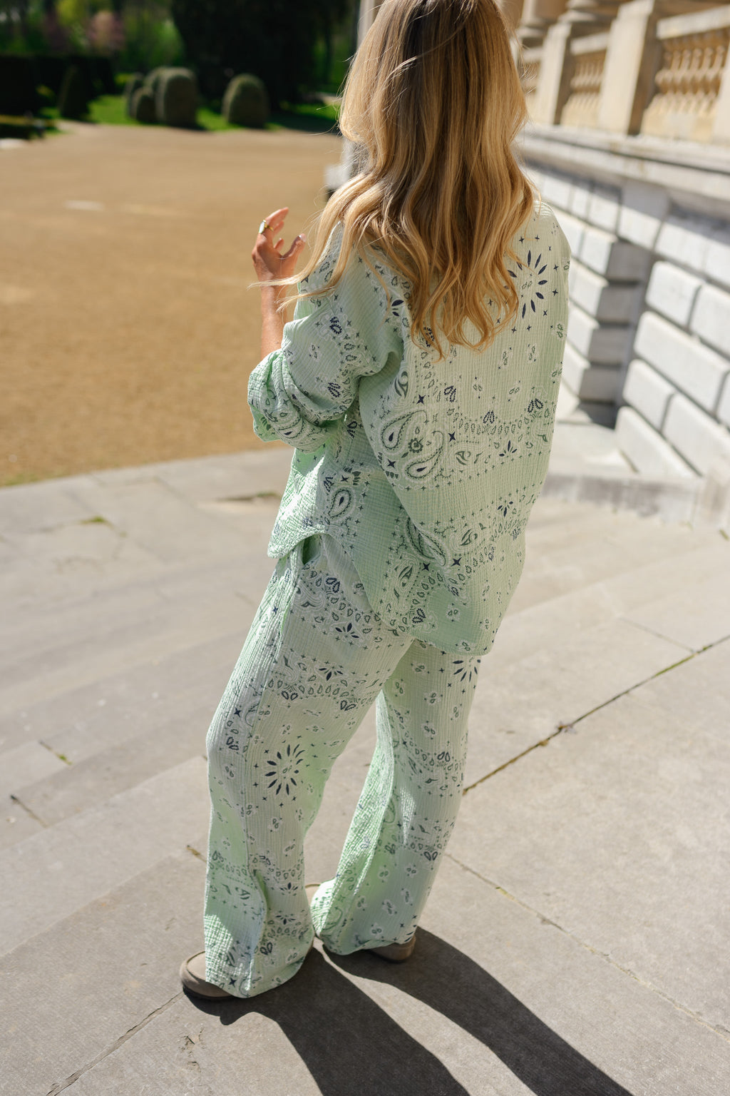 Ensemble Sena - vert à motifs